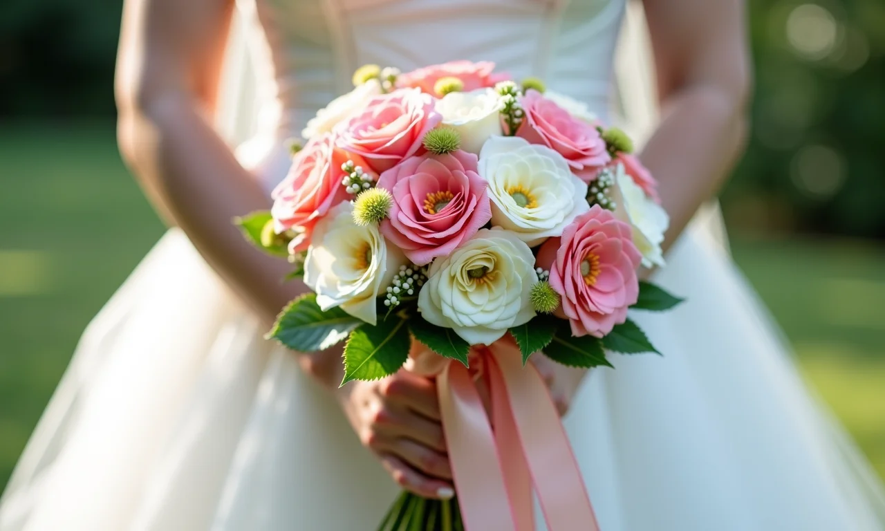 Buquê com múltiplos laços de diferentes tipos.