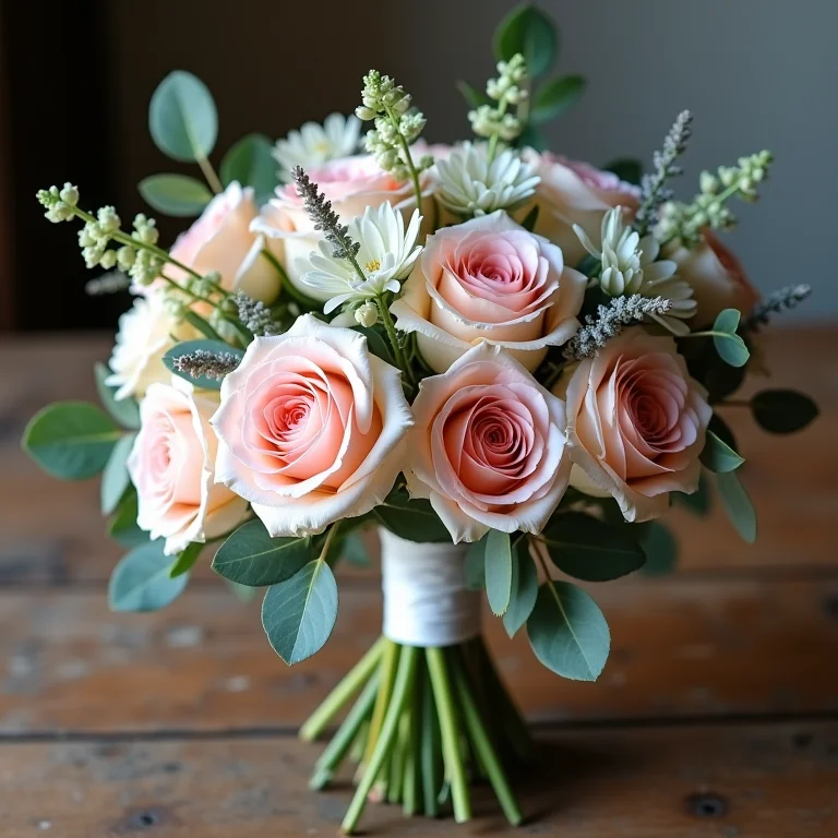 Buquê de noiva em tons pastel