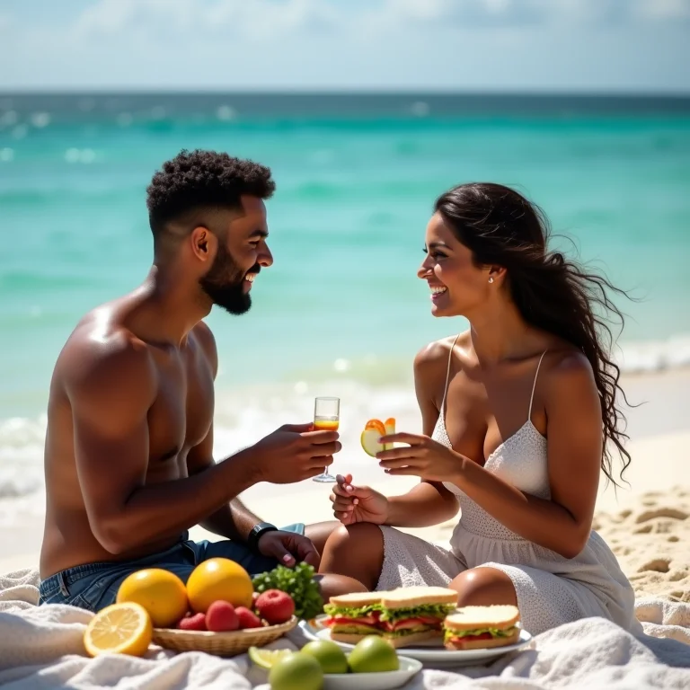 Casal brasileiro economizando com alimentação e atividades na lua de mel