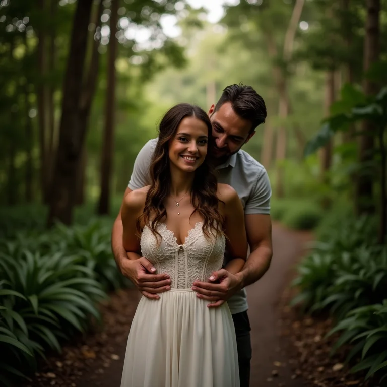 Casal fazendo trilha na Reserva da Caixa Preta, Boipeba.