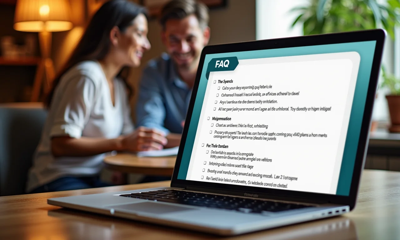 Casal olhando seção de Dúvidas Frequentes sobre a viagem.