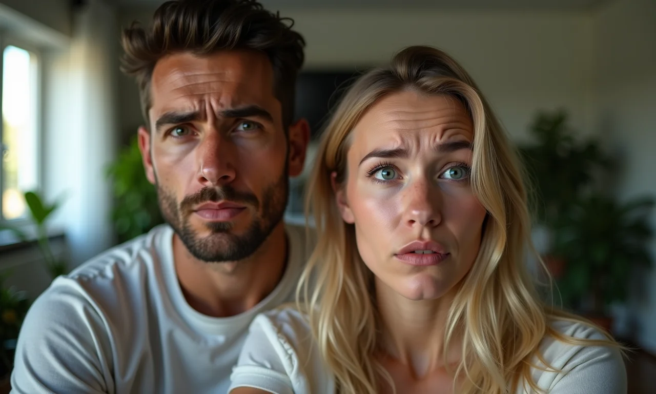 Casal preocupado, questionando se o perdão significa aceitar tudo.