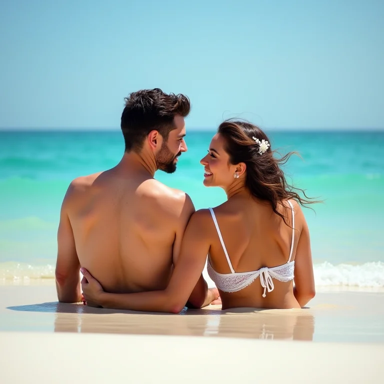 Casal relaxando na Praia de Tassimirim, Boipeba.