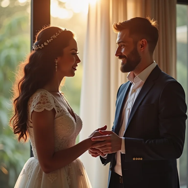 Cerimonialista experiente guiando os noivos