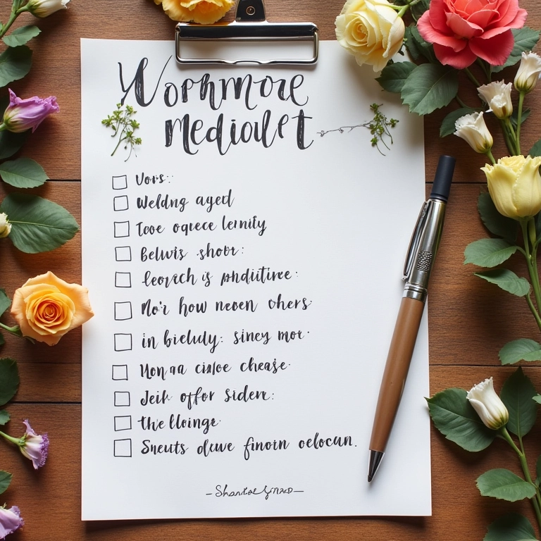 Checklist dos elementos essenciais de um casamento tradicional.