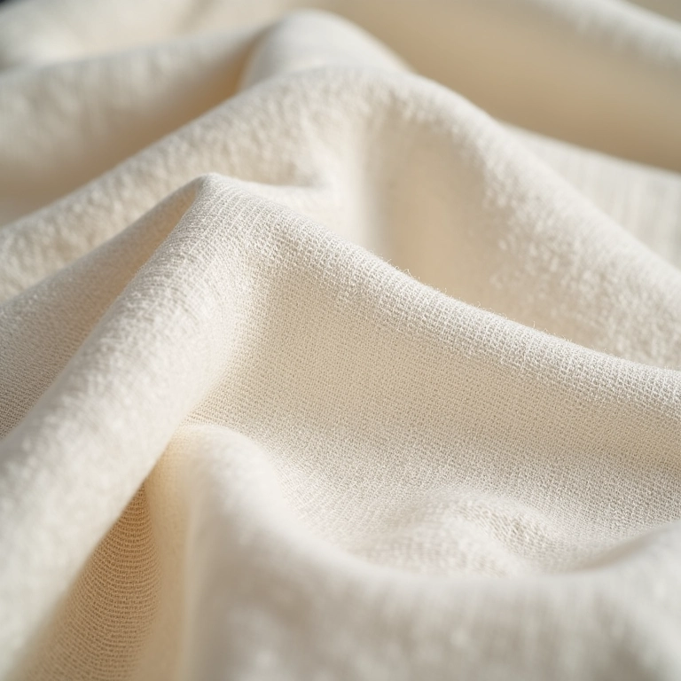 Close-up da textura de ecobag de linho para comparar diferentes pesos de tecido.