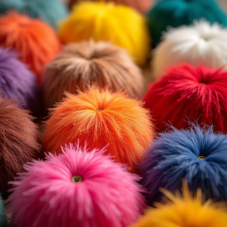 Coleção de pufes coloridos em diversas formas e texturas