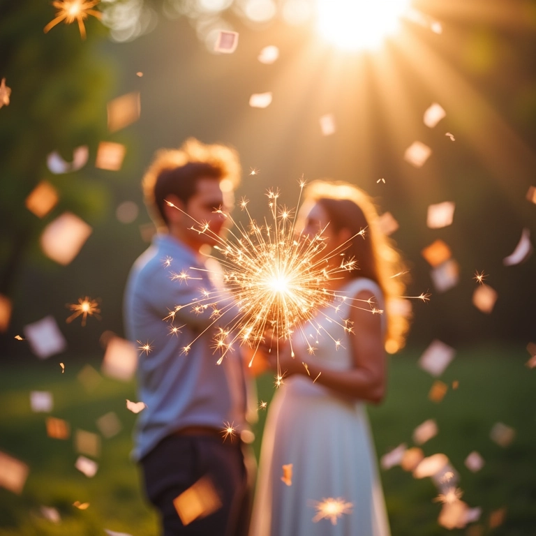 Confete de papel reciclado caindo, sparkles ecológicos.