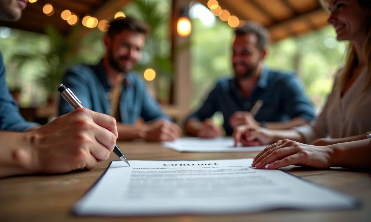 Contrato de casamento com fornecedores cumprindo o combinado.