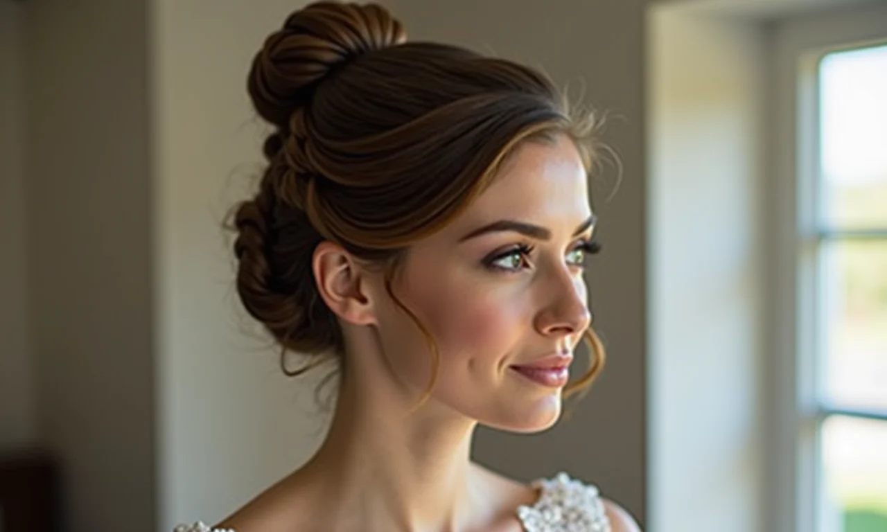 Coque elegante com detalhes de trança embutida.