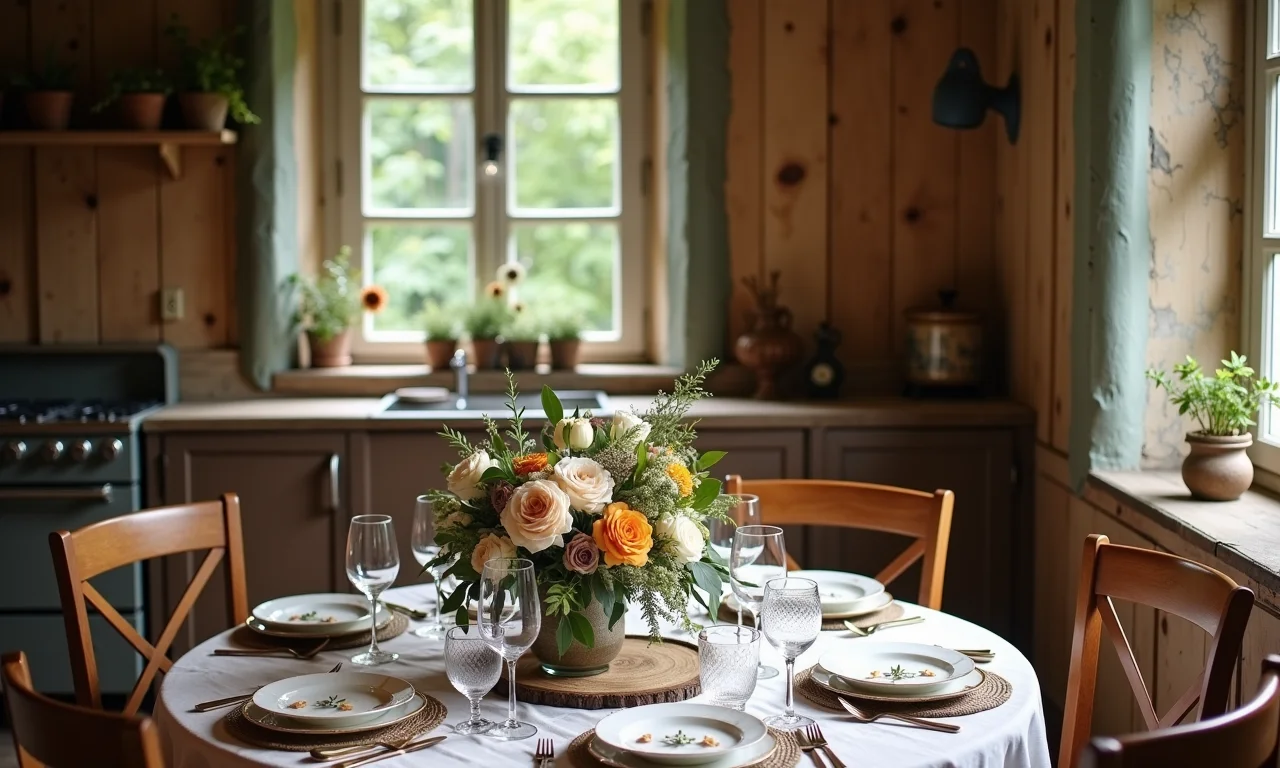 Decoração de casamento vintage DIY com detalhes feitos à mão.