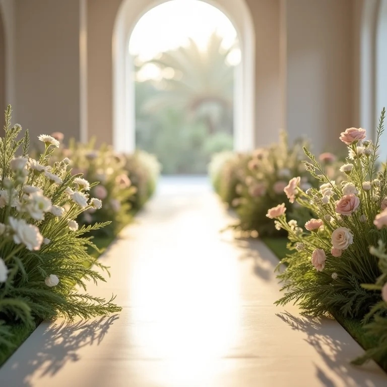 Decoração minimalista com flores em casamento no Brasil