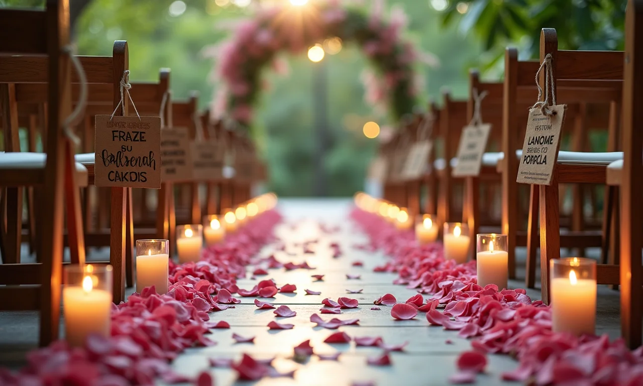 Dicas extras: velas, pétalas e placas personalizadas.