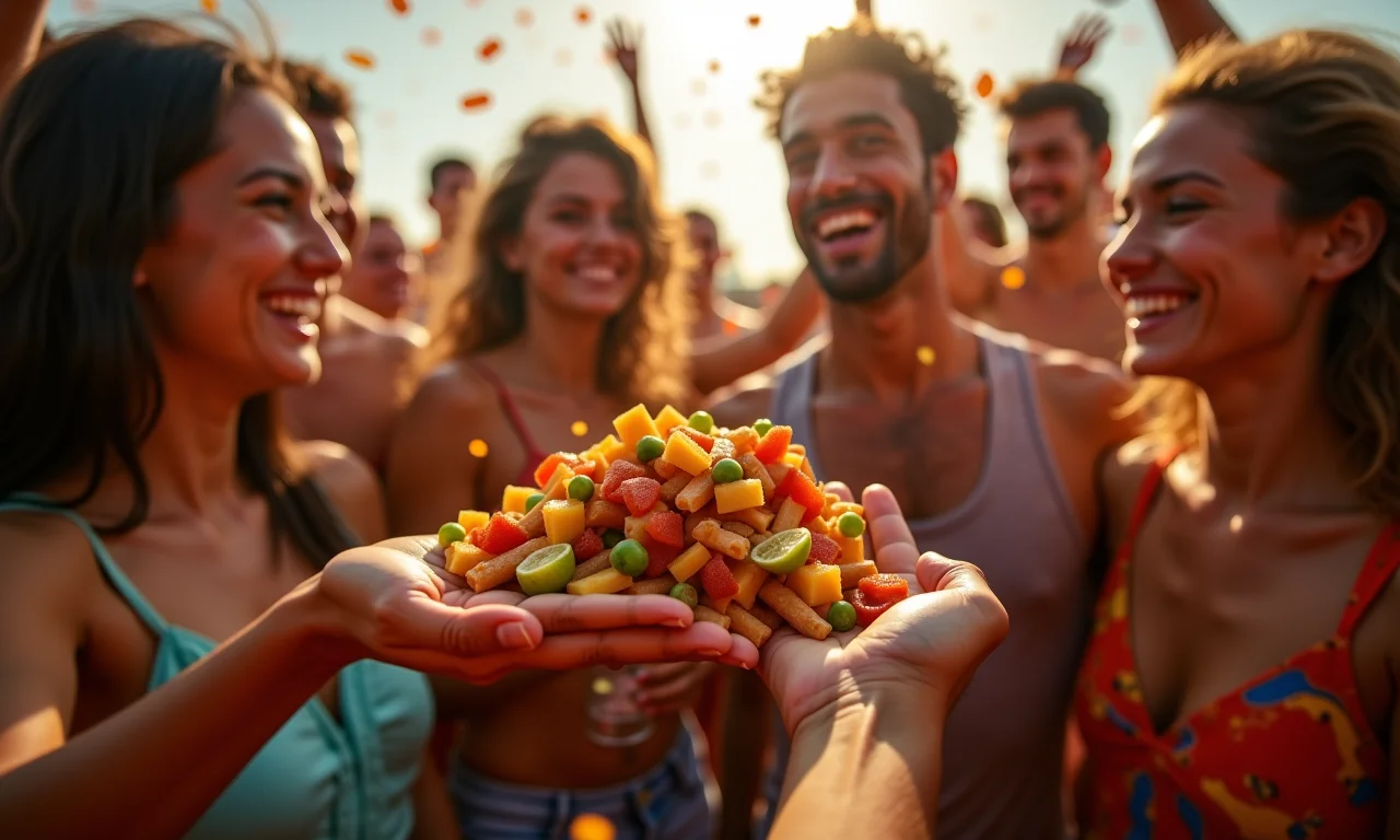 Entrega do kit ressaca no final de uma festa animada.