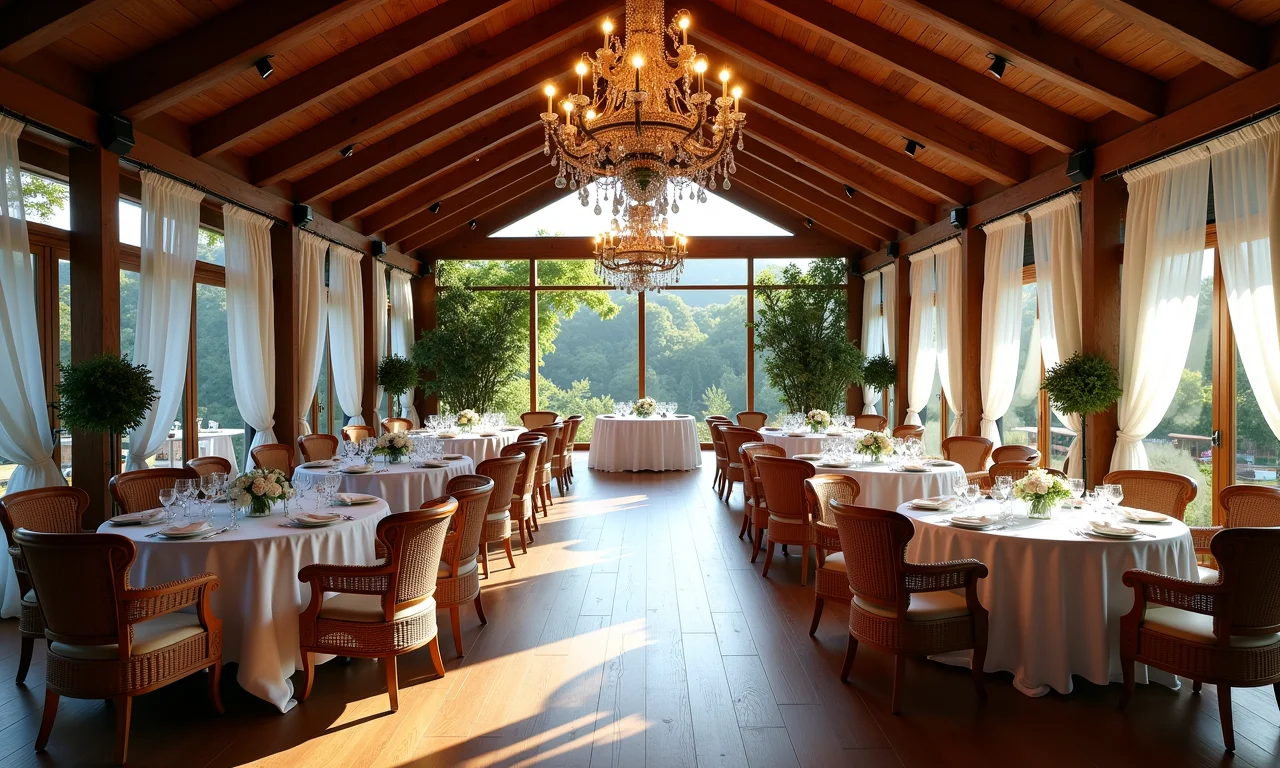 Estrutura e serviços oferecidos pelo restaurante para casamento.