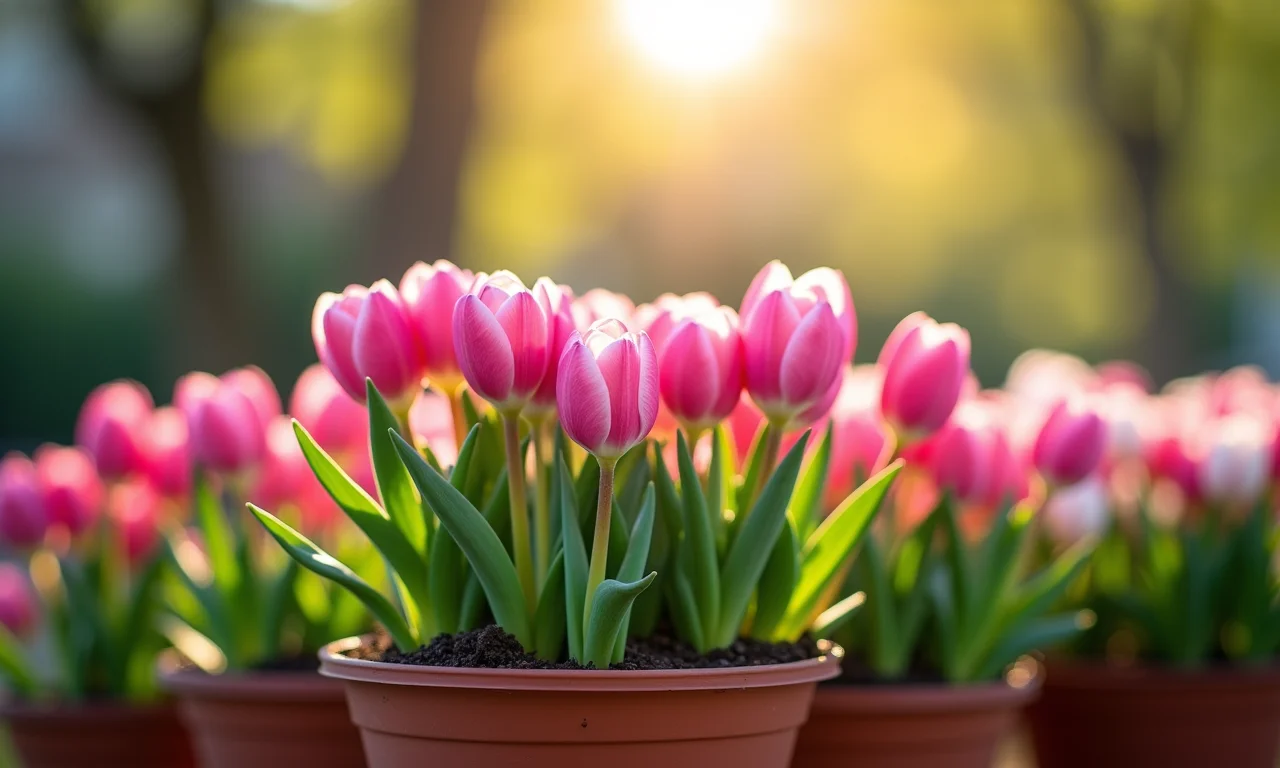 Flores plantadas florescendo na primavera.