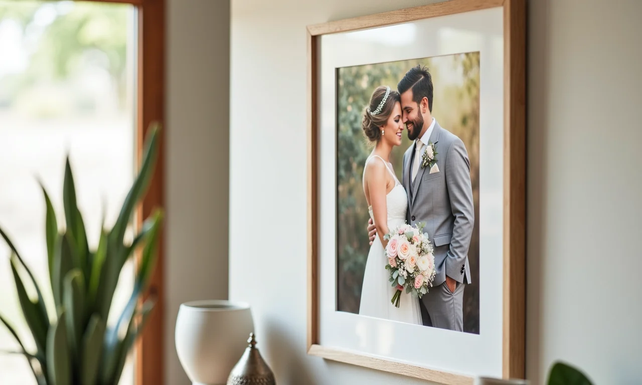 Foto de casamento combinando com a decoração.