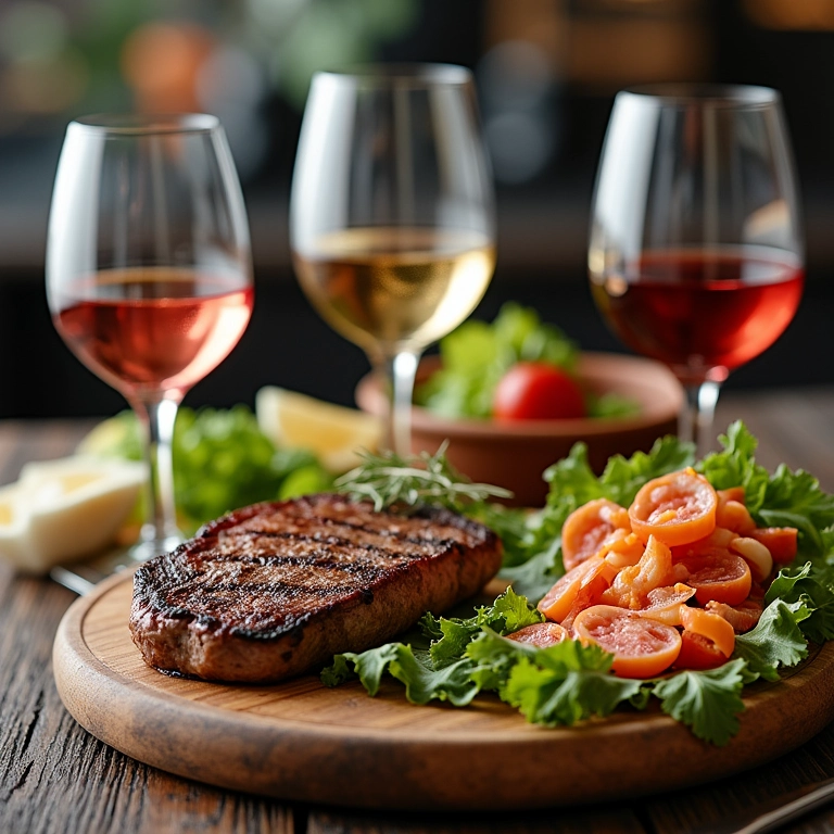 Harmonização de vinhos e pratos.