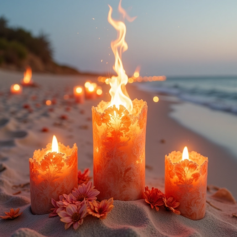 Ideias criativas para decoração com tochas em casamentos na praia.