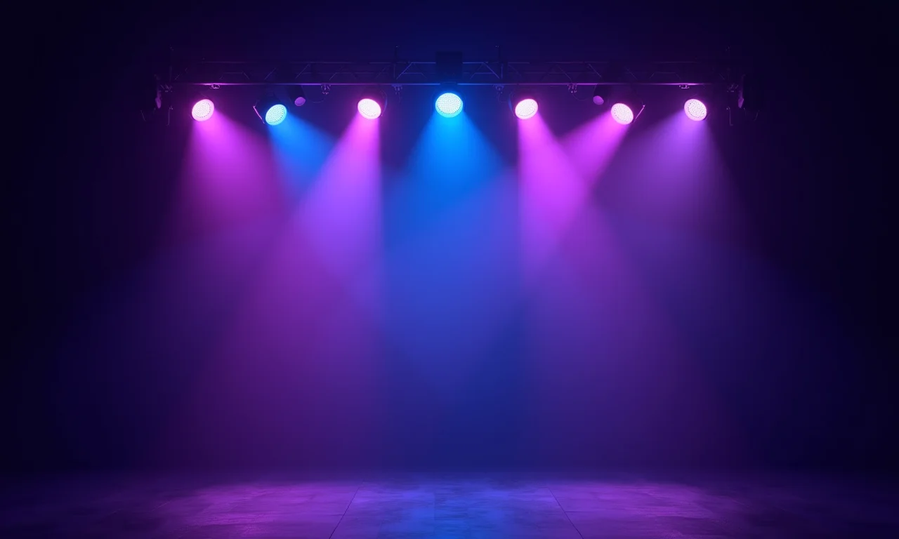 Iluminação de palco com luz negra de alta qualidade.