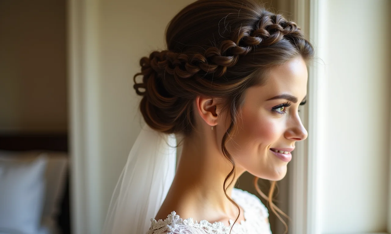 Inspiração de penteados com trança para noivas.