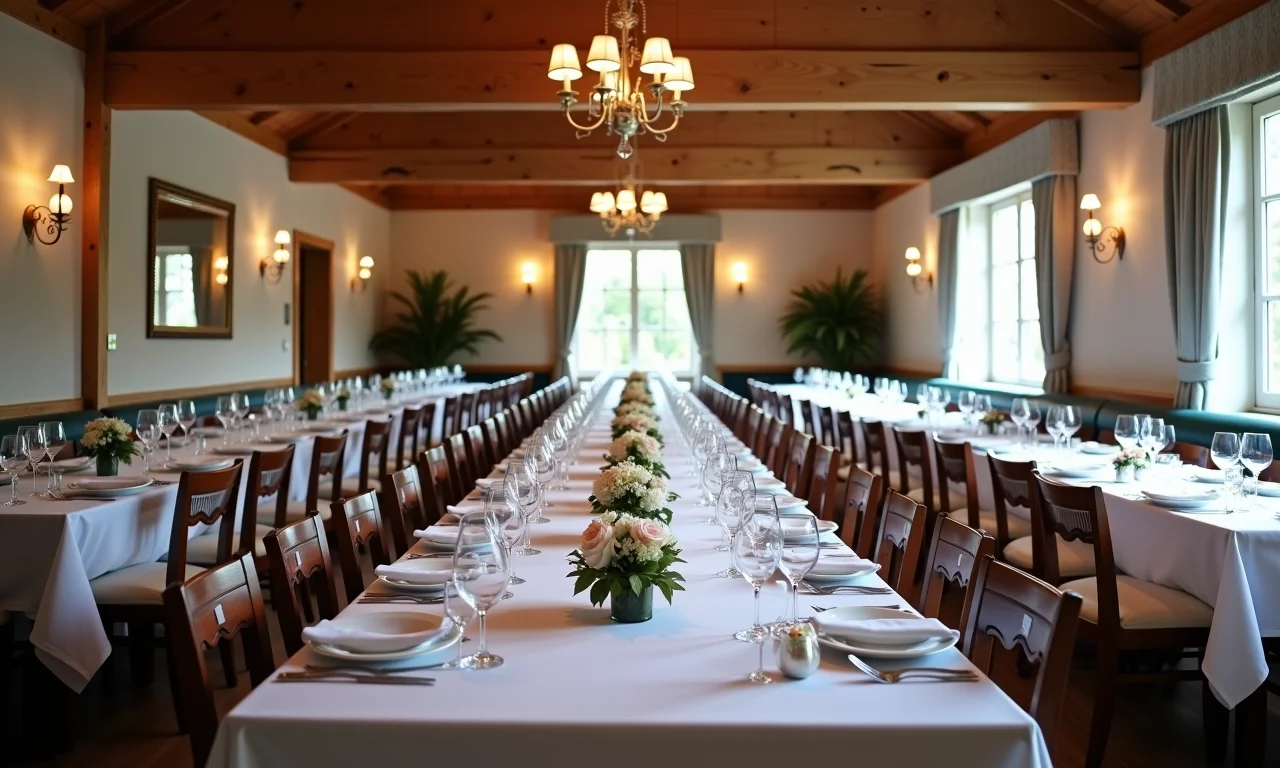 Layout do restaurante preparado para um número específico de convidados.