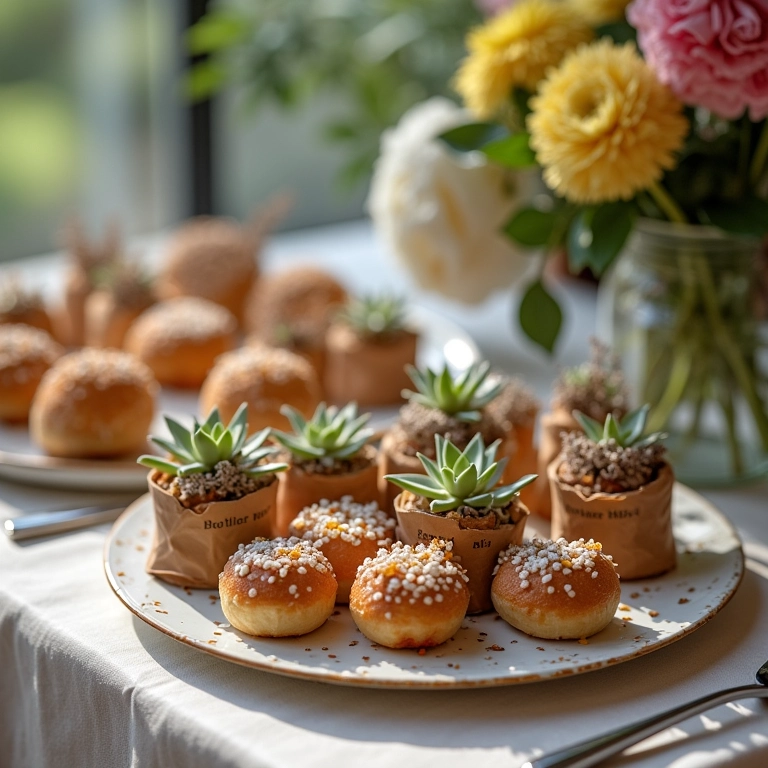 Lembrancinhas de almoço de noivado, mini suculentas.