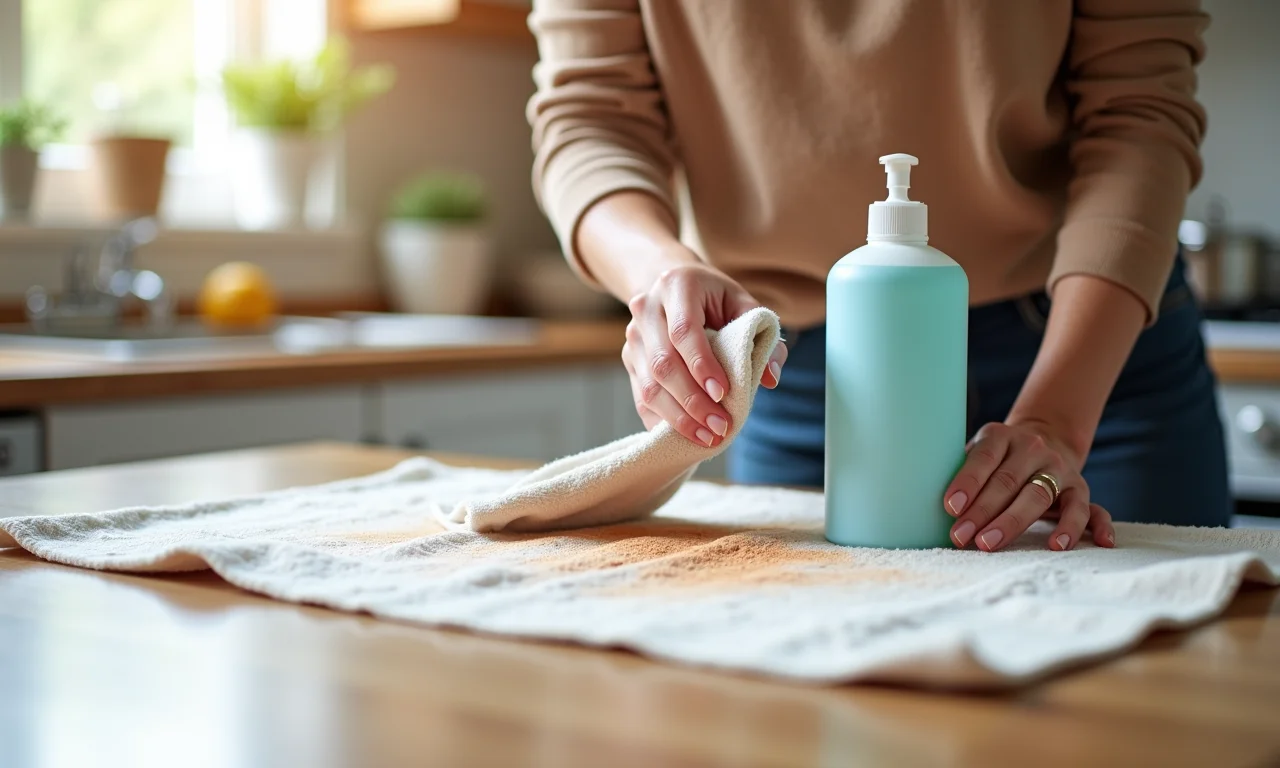 Limpeza de jogo americano de tecido.