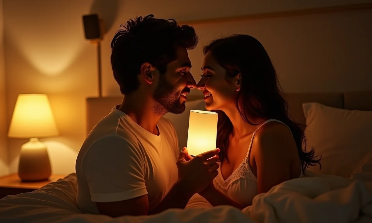 Luminárias com fotos do casal: luz e memórias.