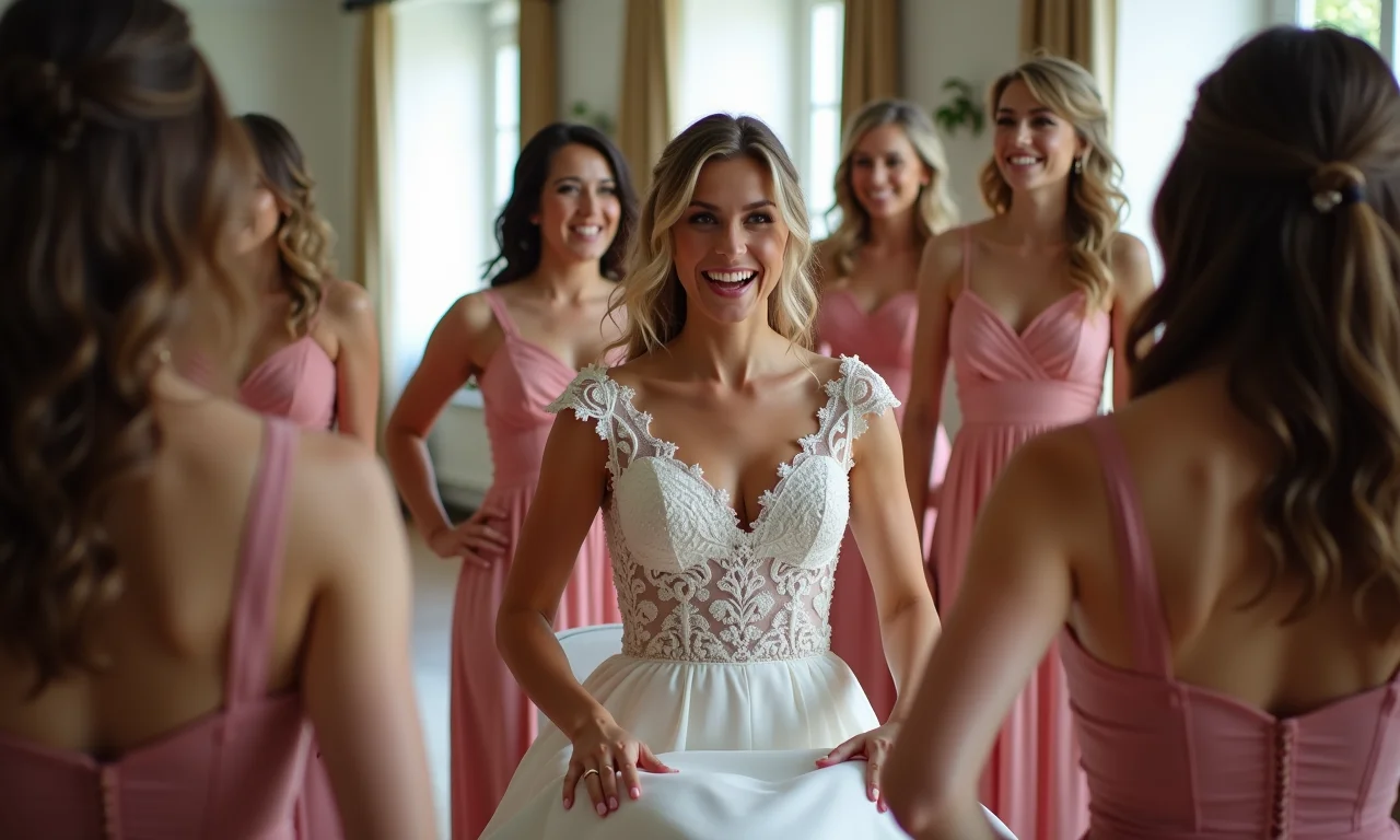 Madrinhas jogando dança das cadeiras em um casamento.