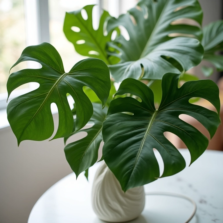 Materiais essenciais para decoração com Costela de Adão: folhas, tesoura, arame floral e vaso.