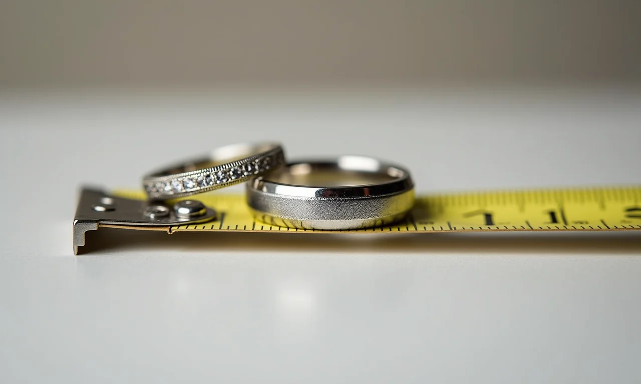 Medindo o tamanho ideal do porta-alianças.