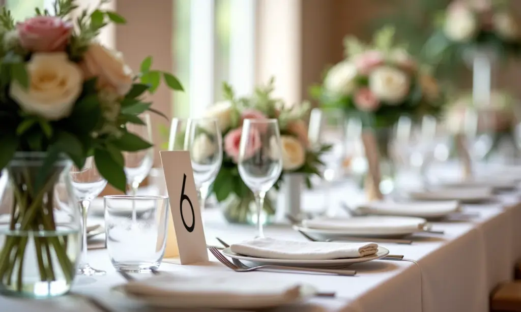 Numeração de Mesas: Ideias Criativas Para Numerar Mesa de casamento decorada com numeração criativa.