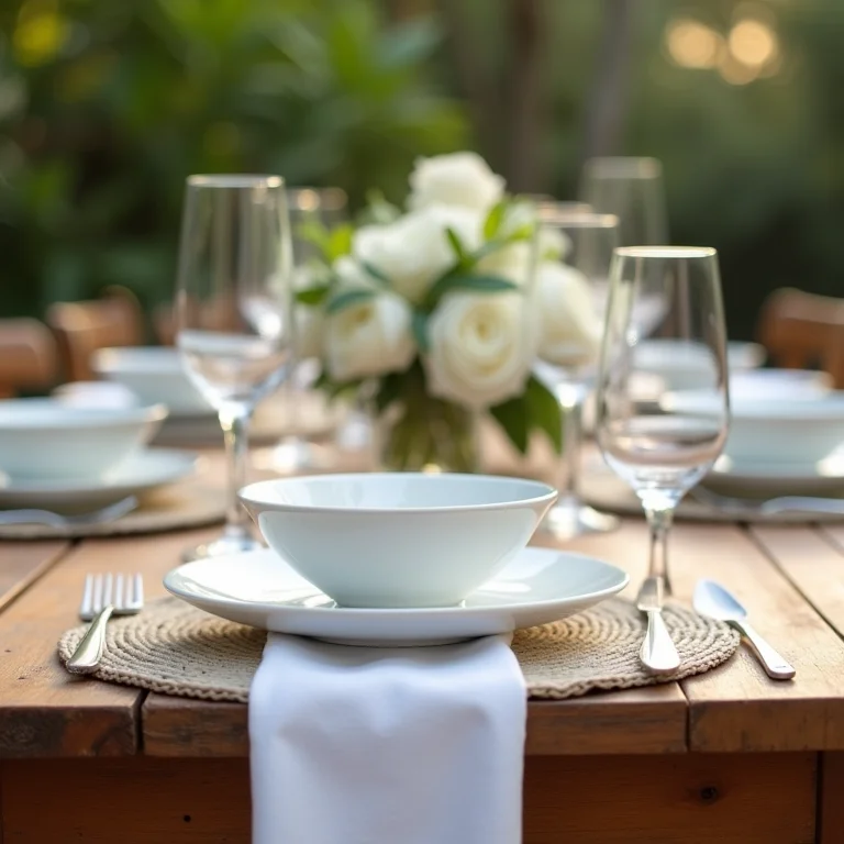 Mesa posta minimalista para casamento brasileiro moderno