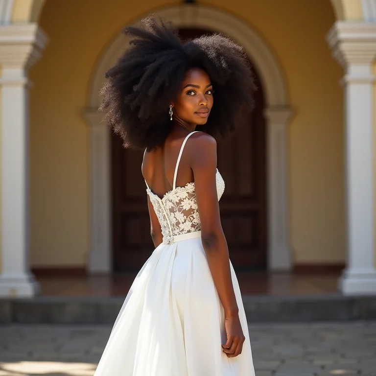 Noiva brasileira com vestido minimalista