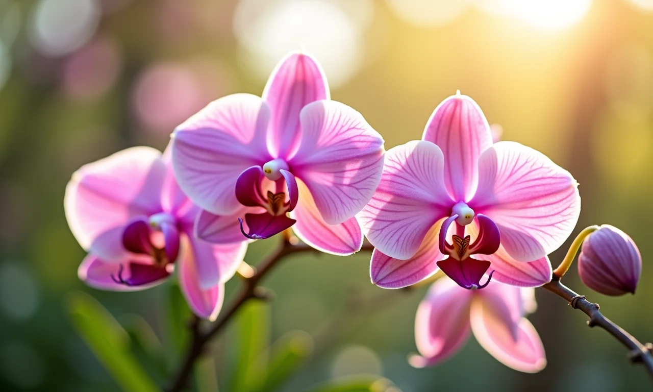 Orquídeas em plena floração na primavera.