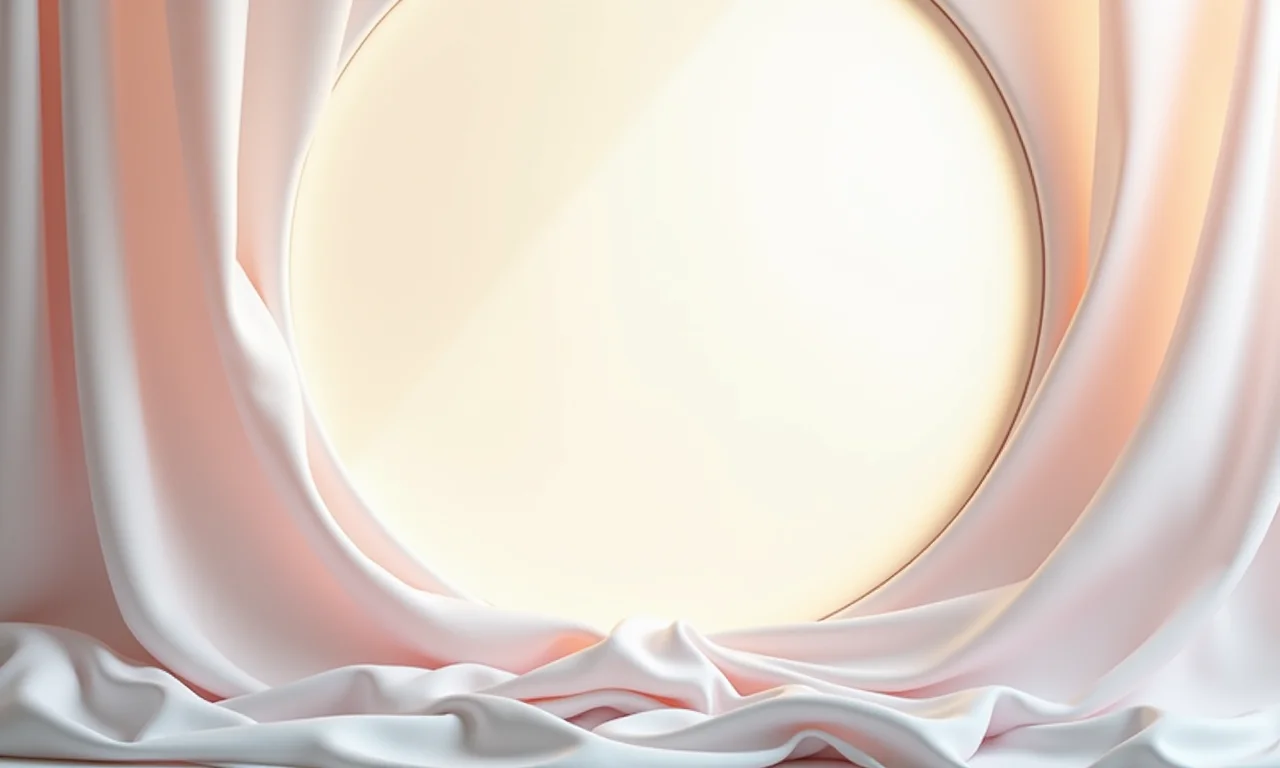 Painel redondo com tecido leve e esvoaçante.