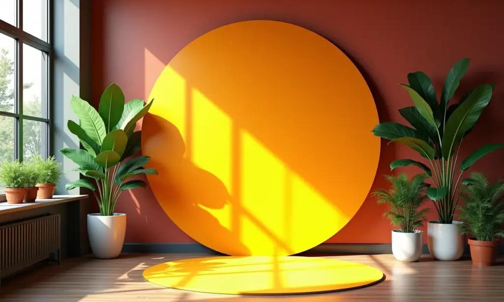 Painel redondo decorativo com diversas opções de design.