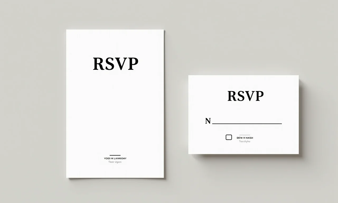 Papelaria de casamento com fonte preta e design minimalista.