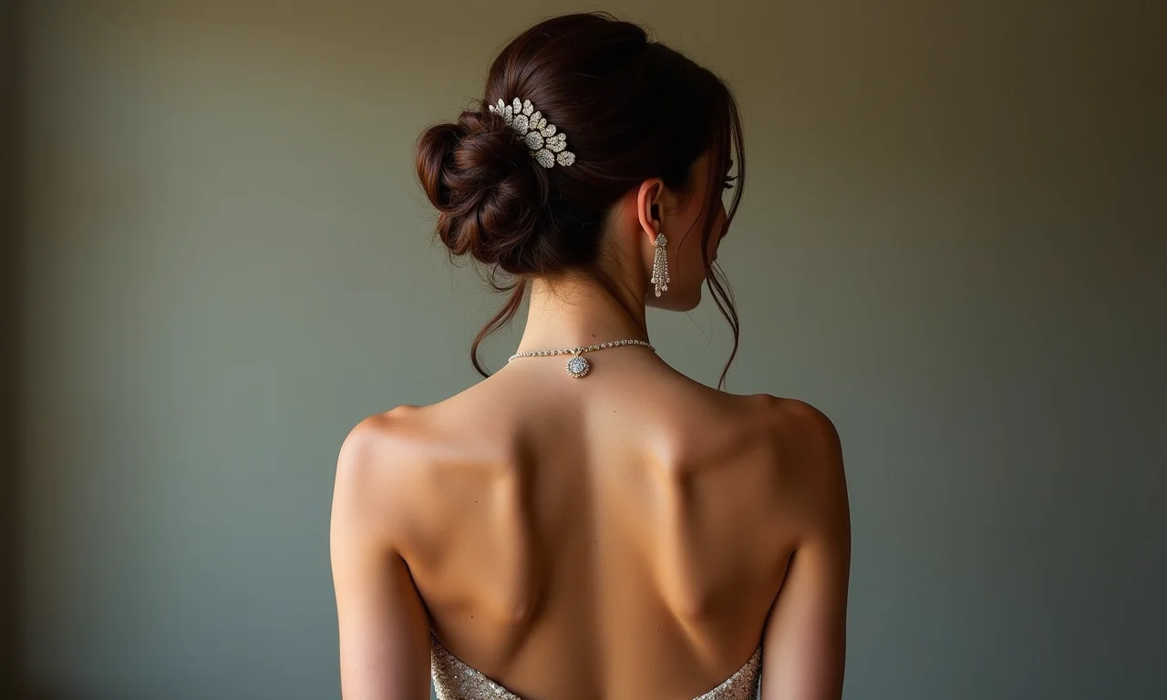 Penteado ideal para um vestido com decote nas costas.