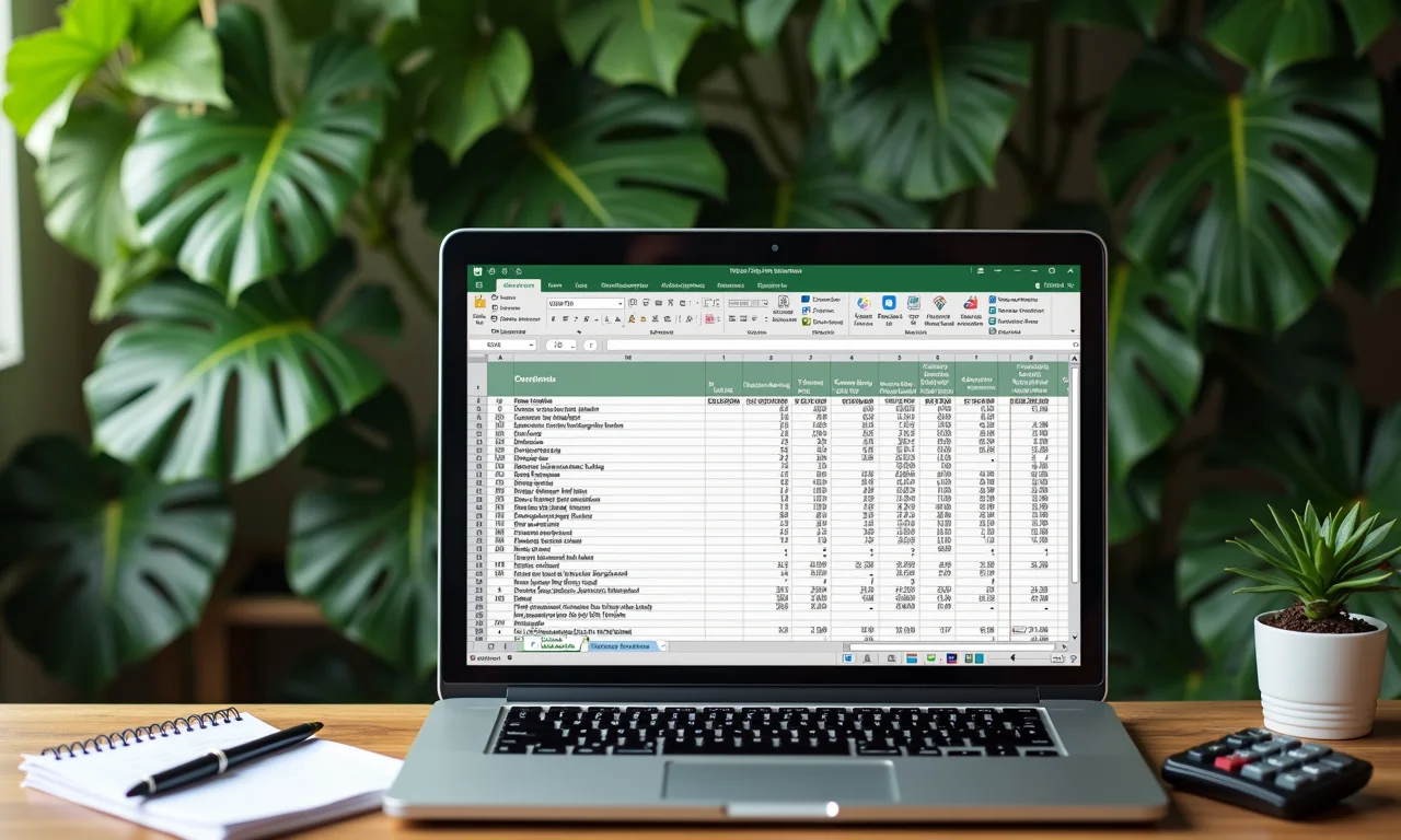 Planilha de orçamento para painel de folhagens de casamento.