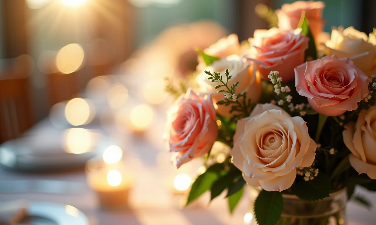 Qual a melhor cor de luz para os centros de mesa? Luz branca quente.