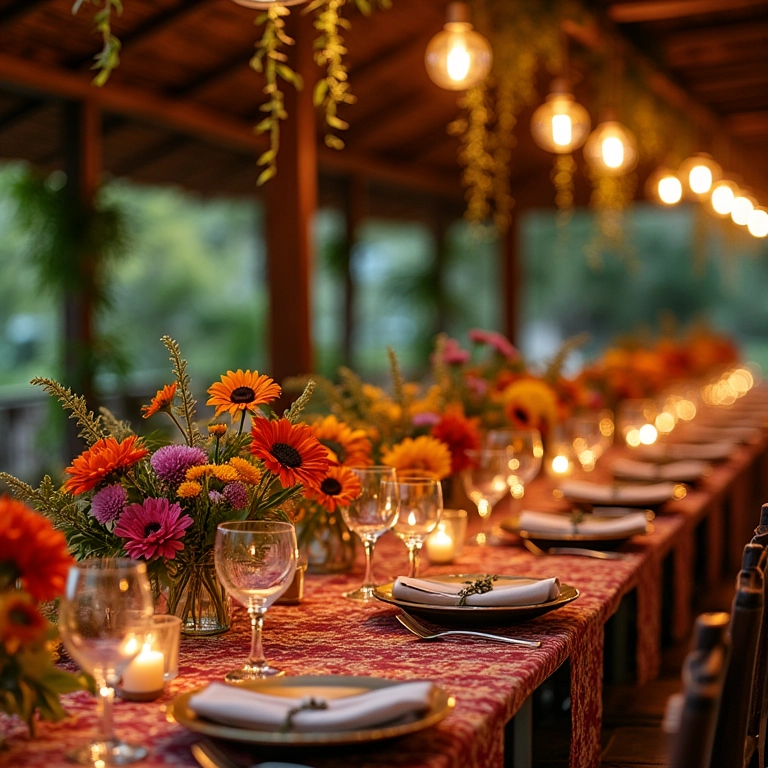 Recepção de casamento tradicional com toque moderno e design brasileiro.