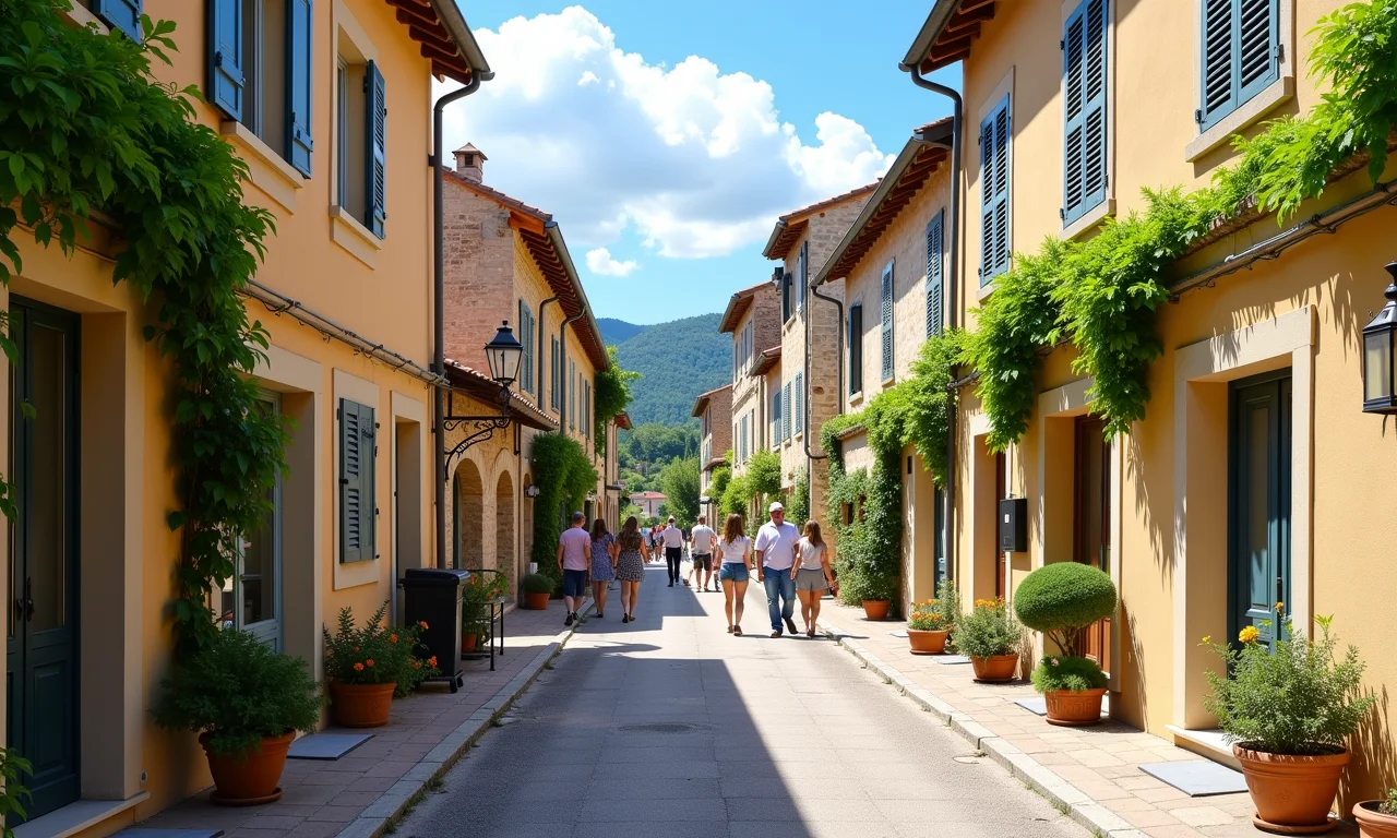 Rua charmosa em vilarejo da Provence.