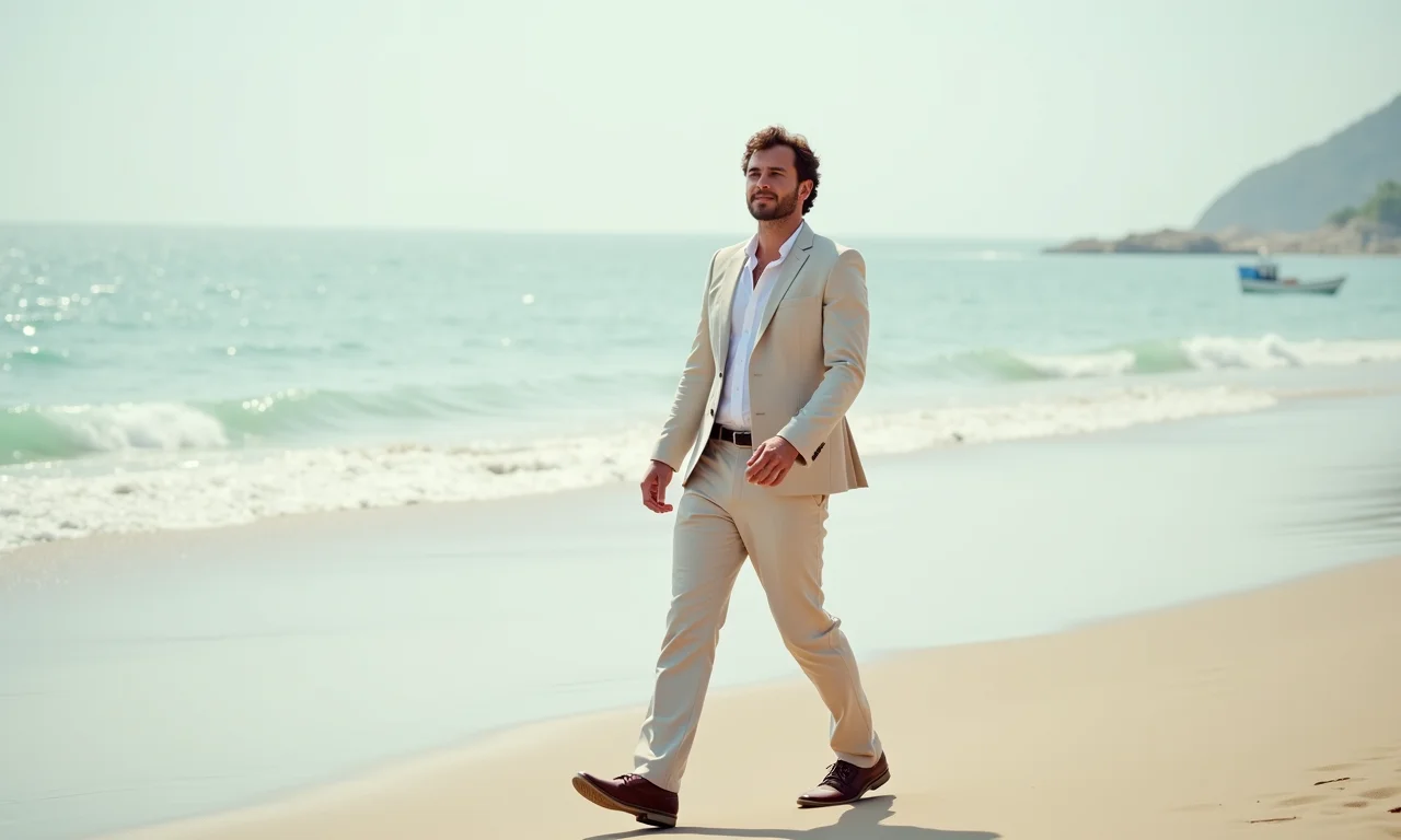 Sapato ideal para casamento na praia: mocassim de couro.