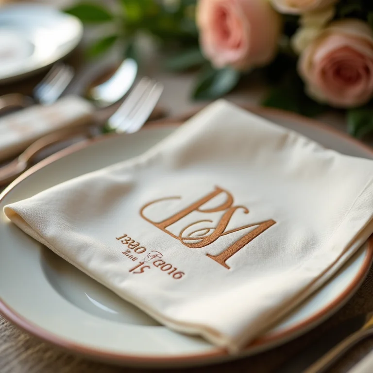 Sousplats personalizados com as iniciais dos noivos