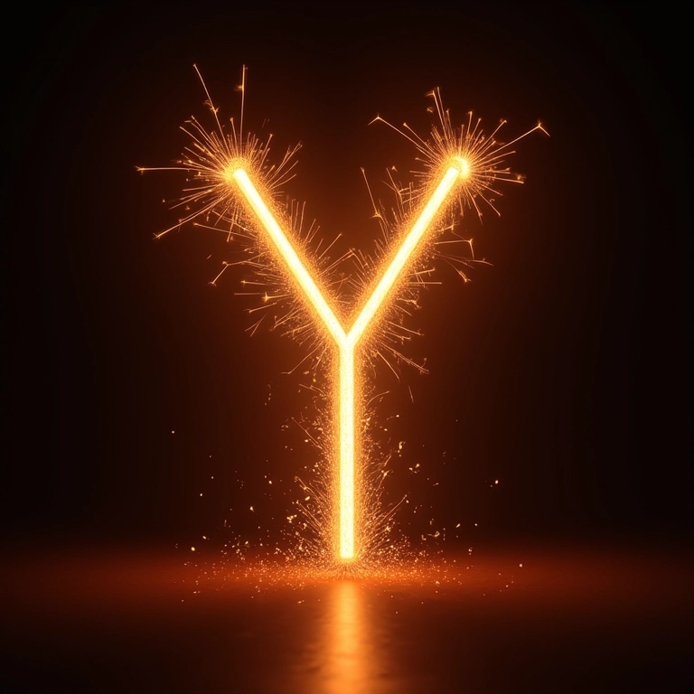 Sparkles da Marca Y dispostos artisticamente.