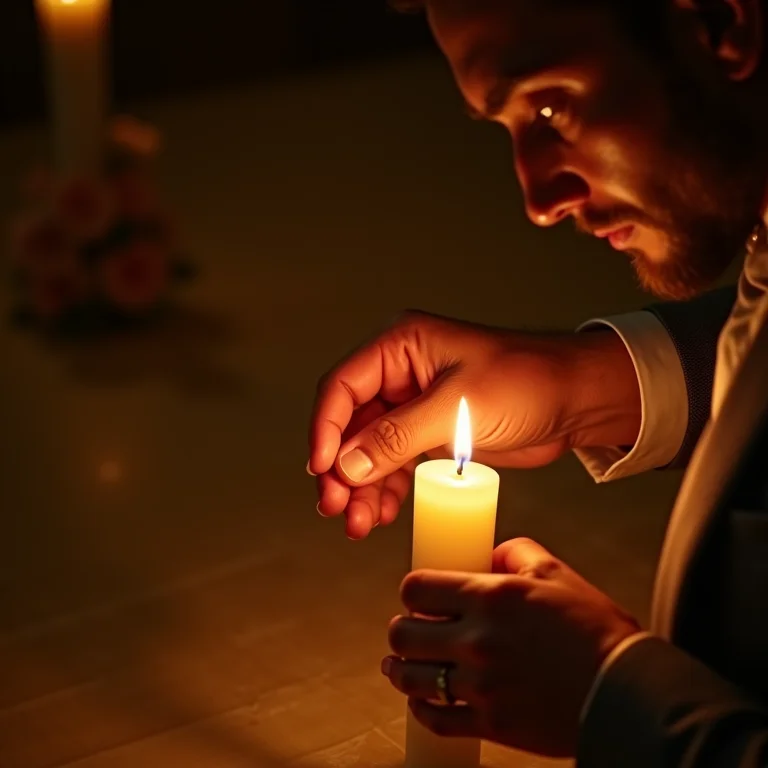 Ajustes finais na iluminação dos centros de mesa em casamento no Brasil.