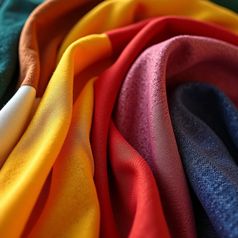 Amostras de tecidos coloridos para vestidos de noiva.