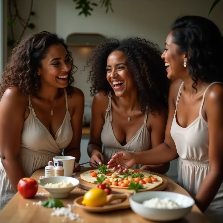 Bagunça na cozinha durante brincadeira de 'Mestre Cuca Descontrolado' em chá de panela.